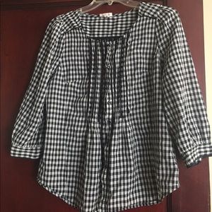 Anthropologie Meadow Rue Boho Gingham Top