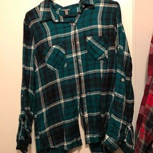 Teal flannel