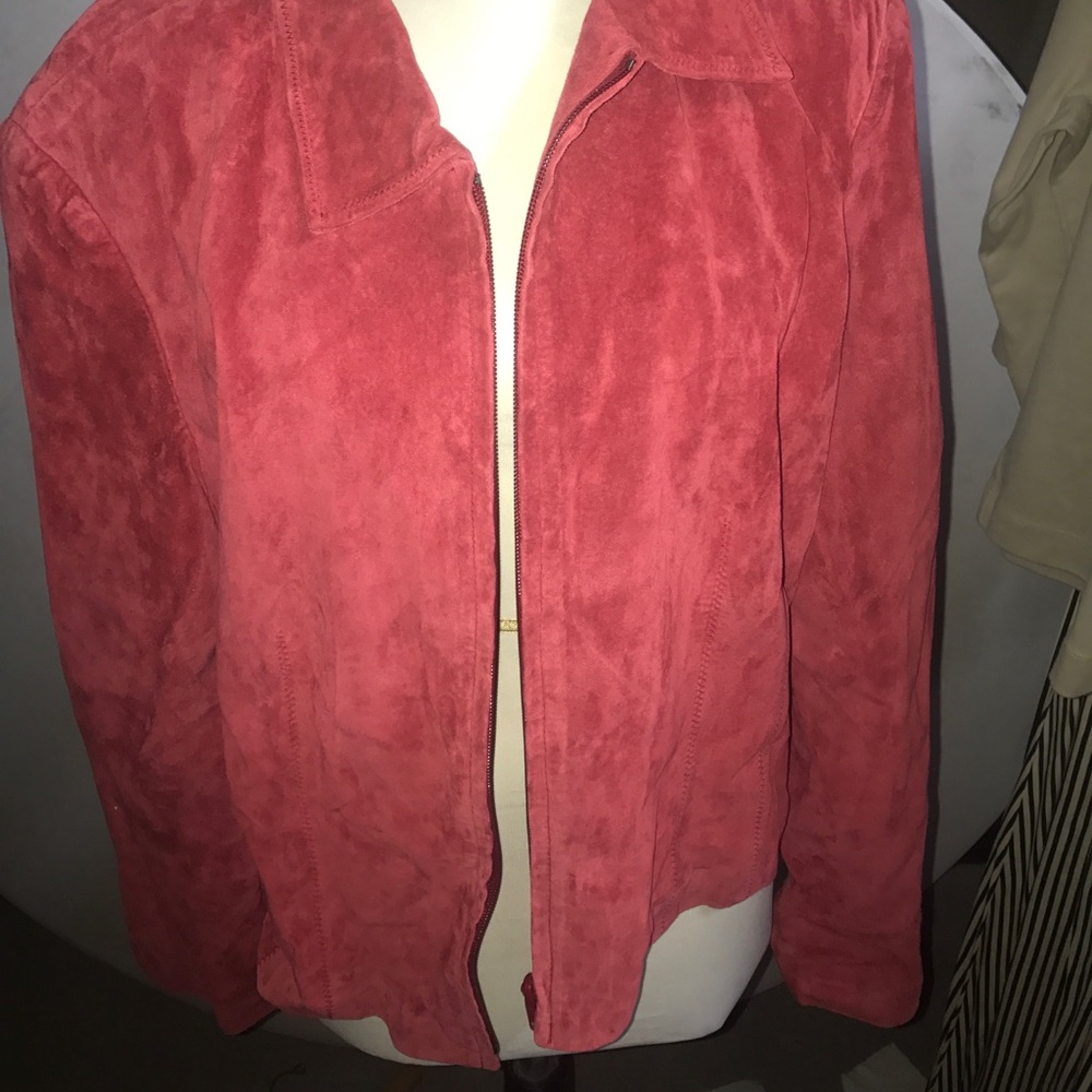 Leather red coat