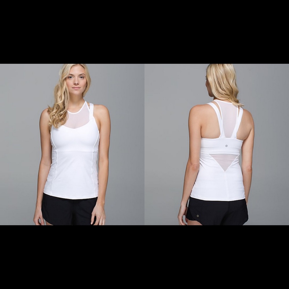 Size 6 White Lululemon Tank Top