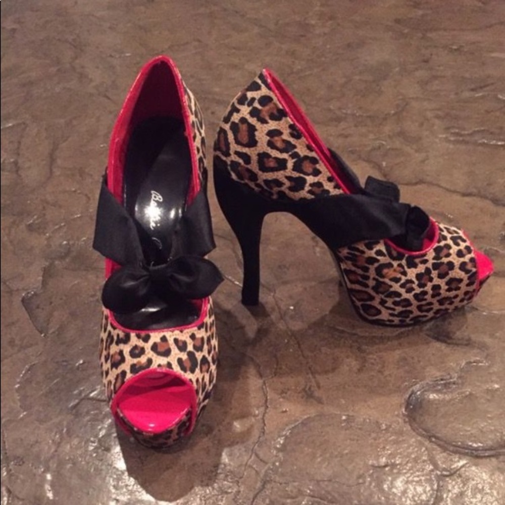 Leopard Bettie Page Pumps
