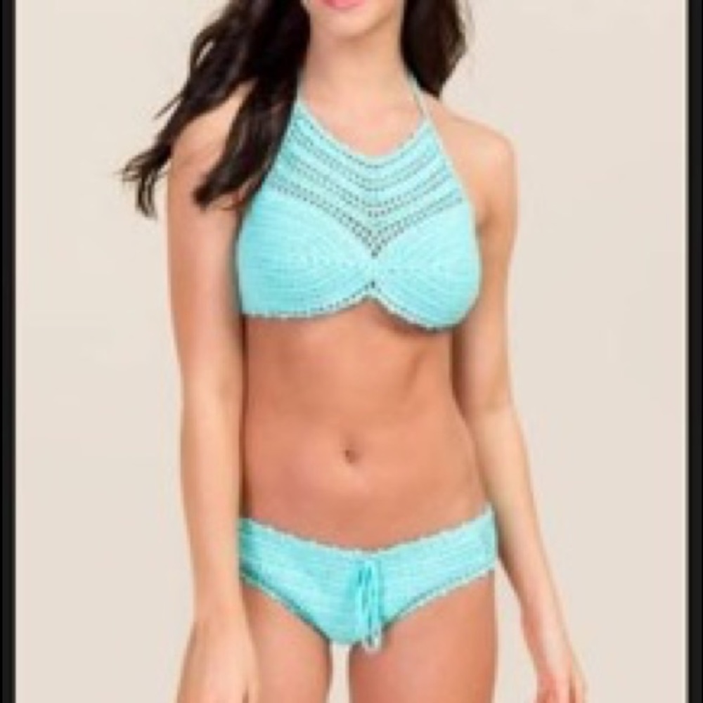 Turquoise Francesca's Woven Bikini