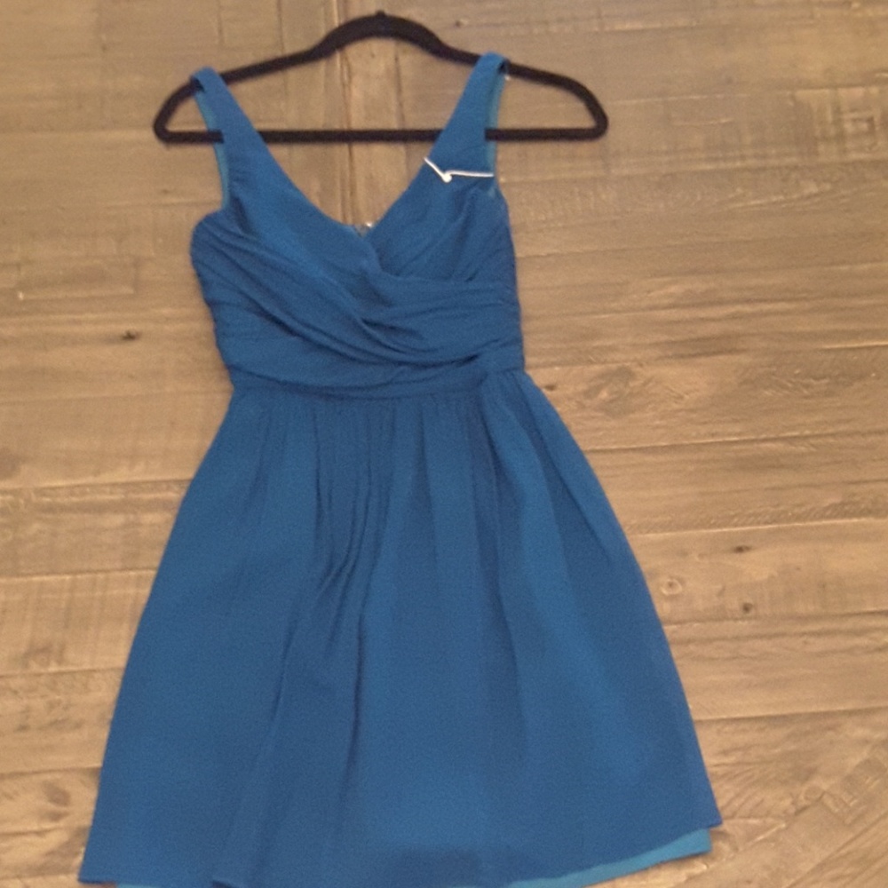 jCrew Sea Blue Chiffon cocktail dress Size 2P
