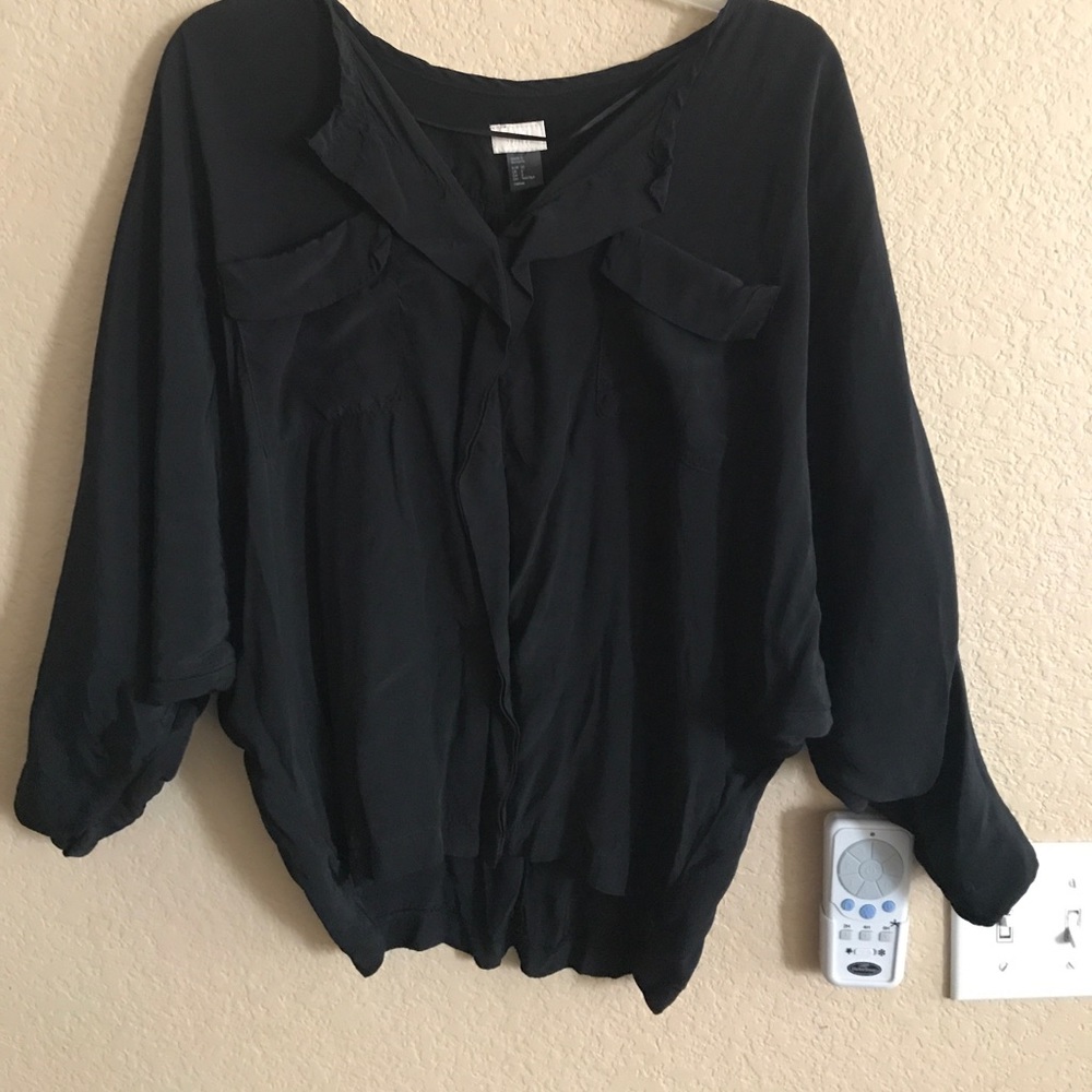 Black silky H&M top.
