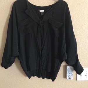 Black silky H&M top.
