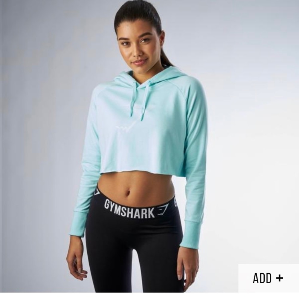 Gymshark Cropped Hoodie Pale Turquoise RESERVED