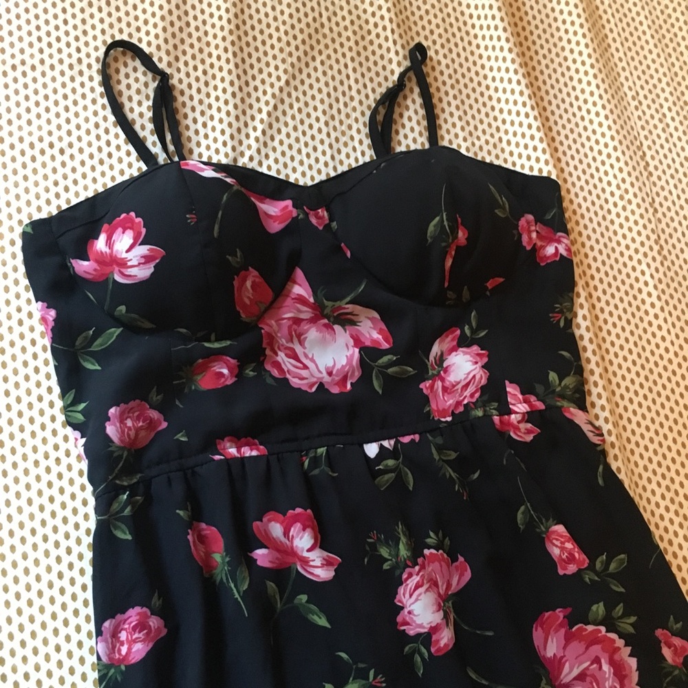 Rose print maxi dress