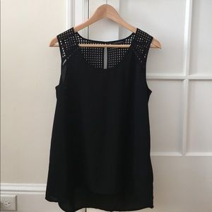 Banana Republic beautiful black eyelet shell