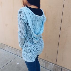 Baby Blue Crotchet Cardigan