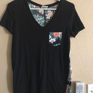 Floral and black t shirt from Pink