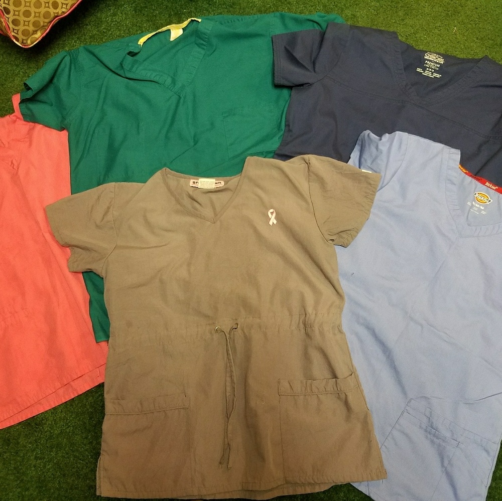 Solid Scrub Tops. - image 1