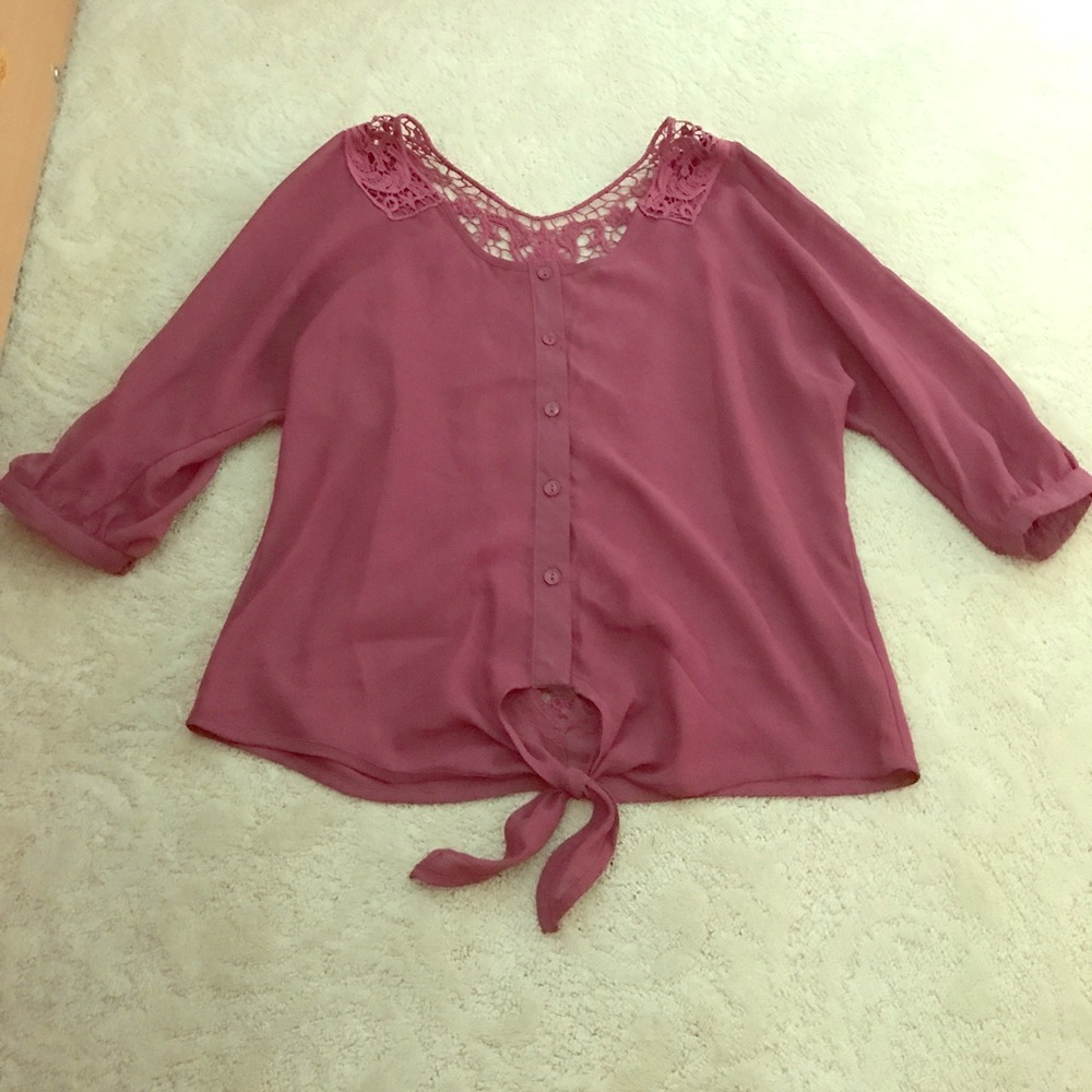 Pink sheer blouse