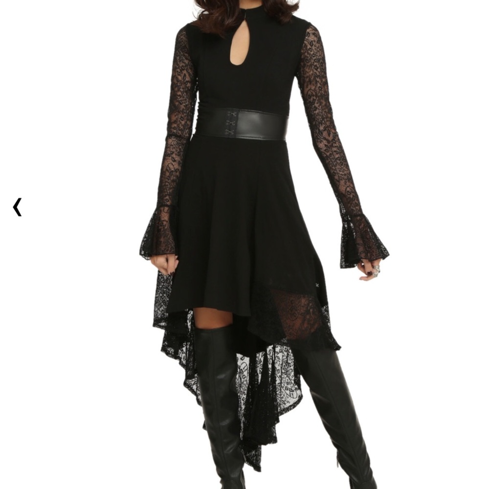 Black Royal Bones keyhole dress