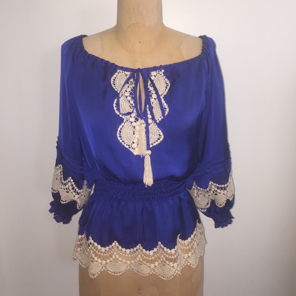 BEBE Blue Top Size S