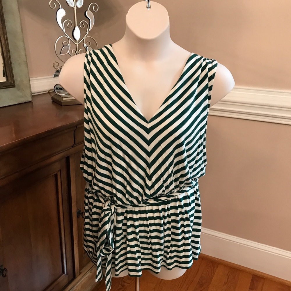 Talbots striped peplum top