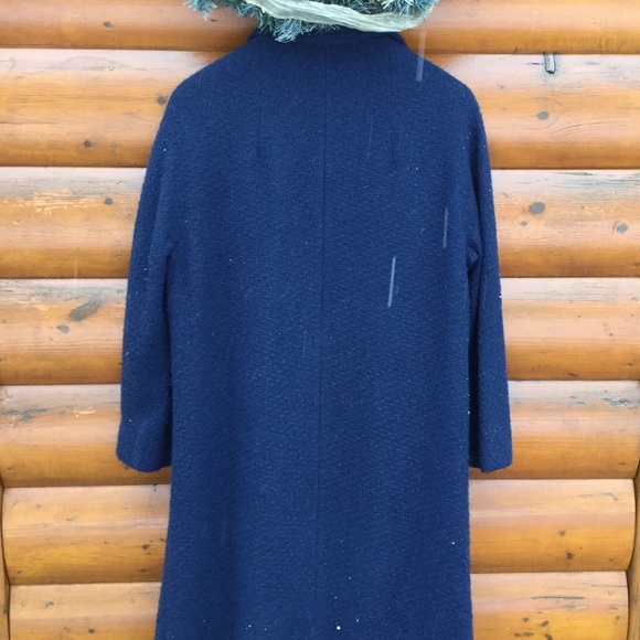 VINTAGE BLUE Wool COAT OOAK Sweet - Picture 11 of 16