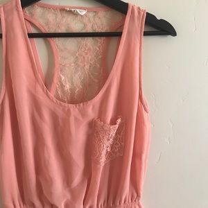 Peach high low dress