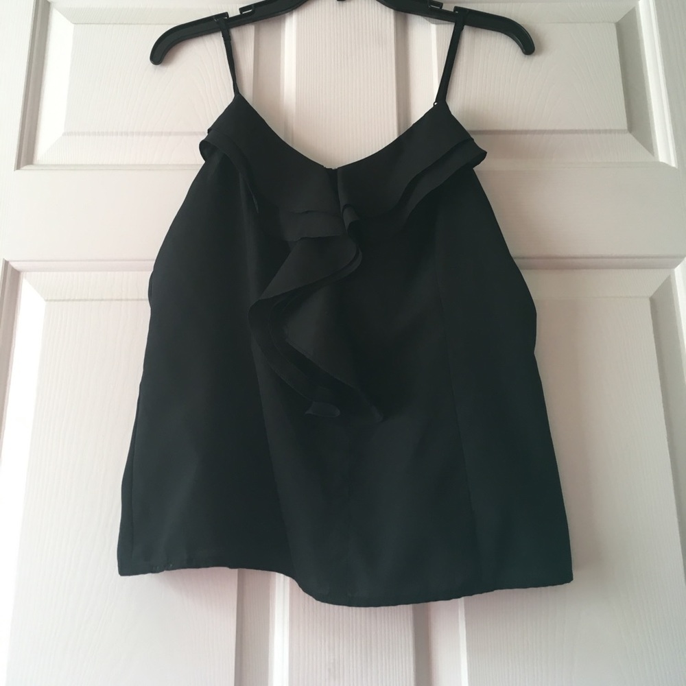 Black spaghetti strap tank top with supper back