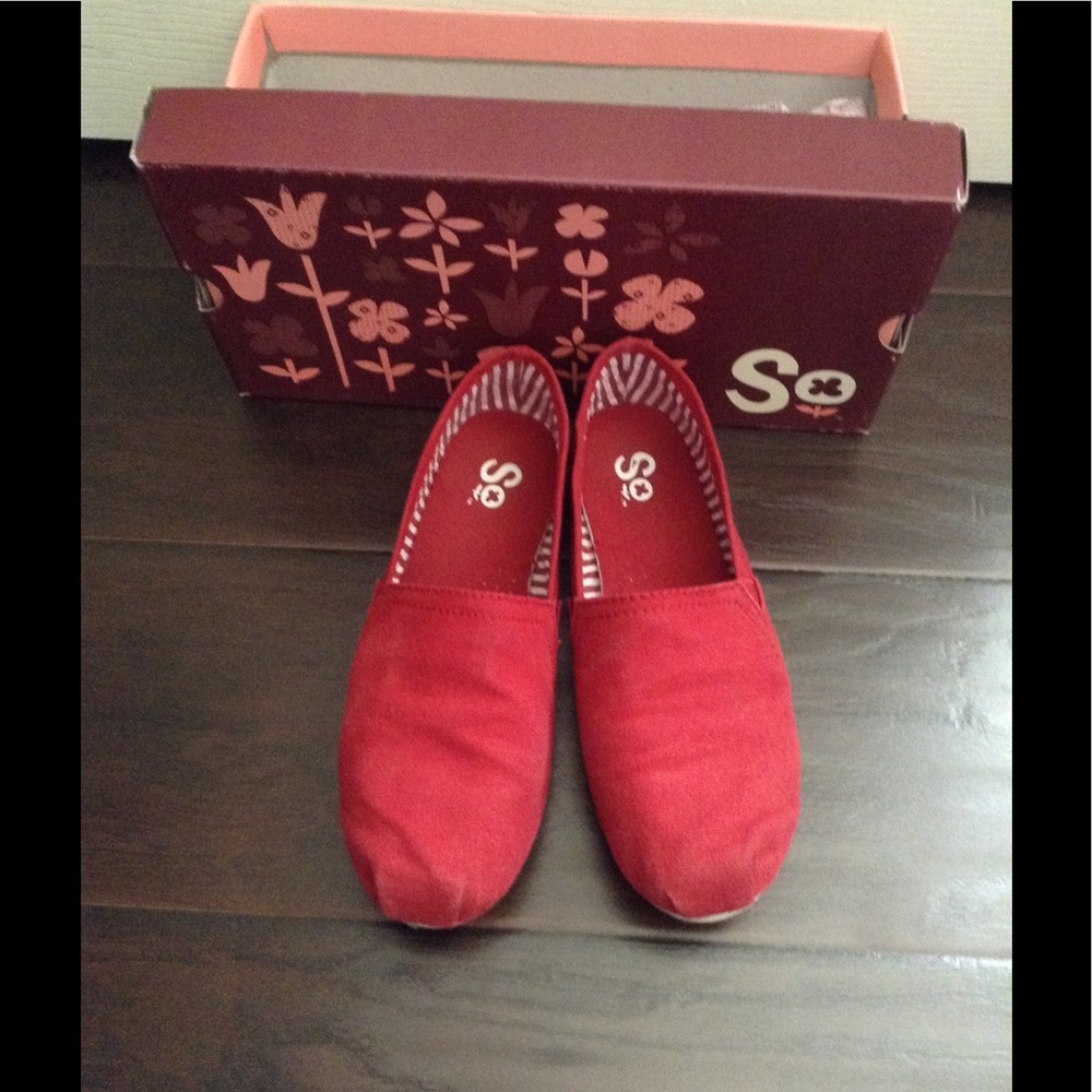 Cute and comfortable red slip ons