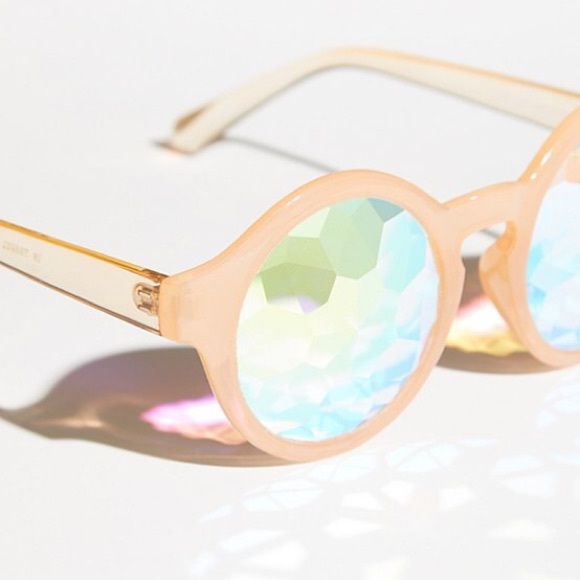 Prismatic Glass Kaleidoscope Sunglasses Round - Picture 6 of 7
