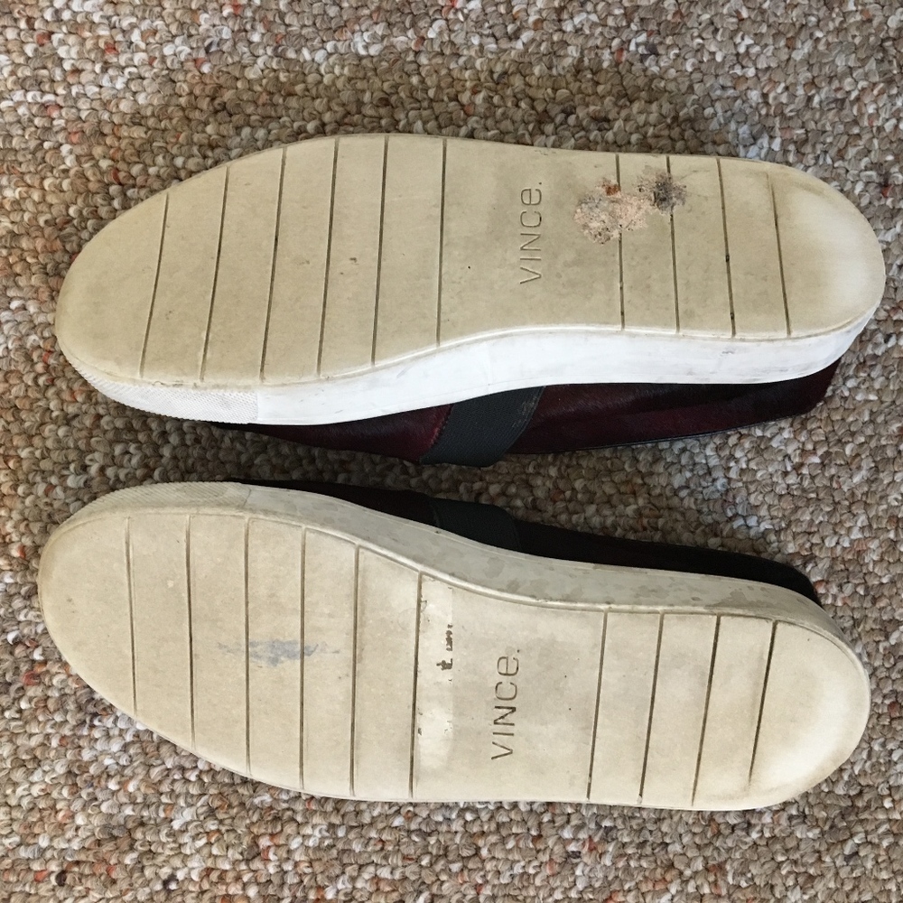 VINCE Oxblood Calf Hair Loafer-Sneaker Sz 8 - Picture 6 of 6