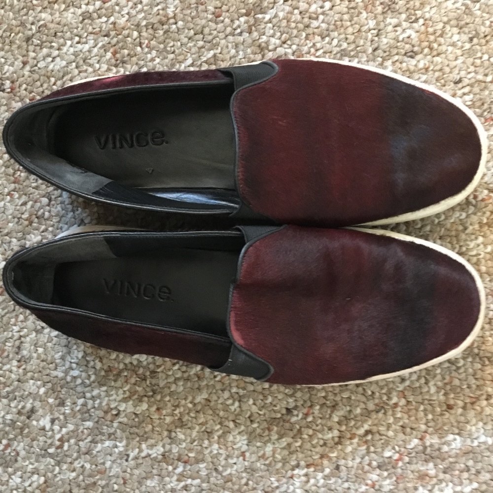 VINCE Oxblood Calf Hair Loafer-Sneaker Sz 8