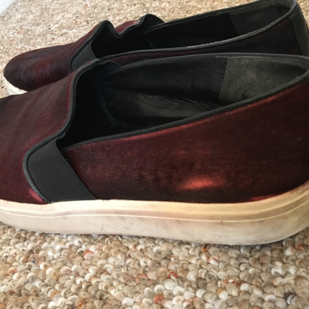 VINCE Oxblood Calf Hair Loafer-Sneaker Sz 8 - Picture 5 of 6