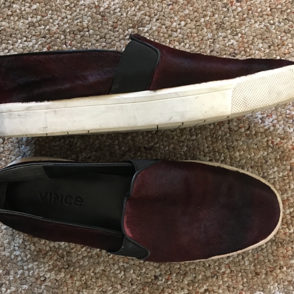 VINCE Oxblood Calf Hair Loafer-Sneaker Sz 8 - Picture 3 of 6