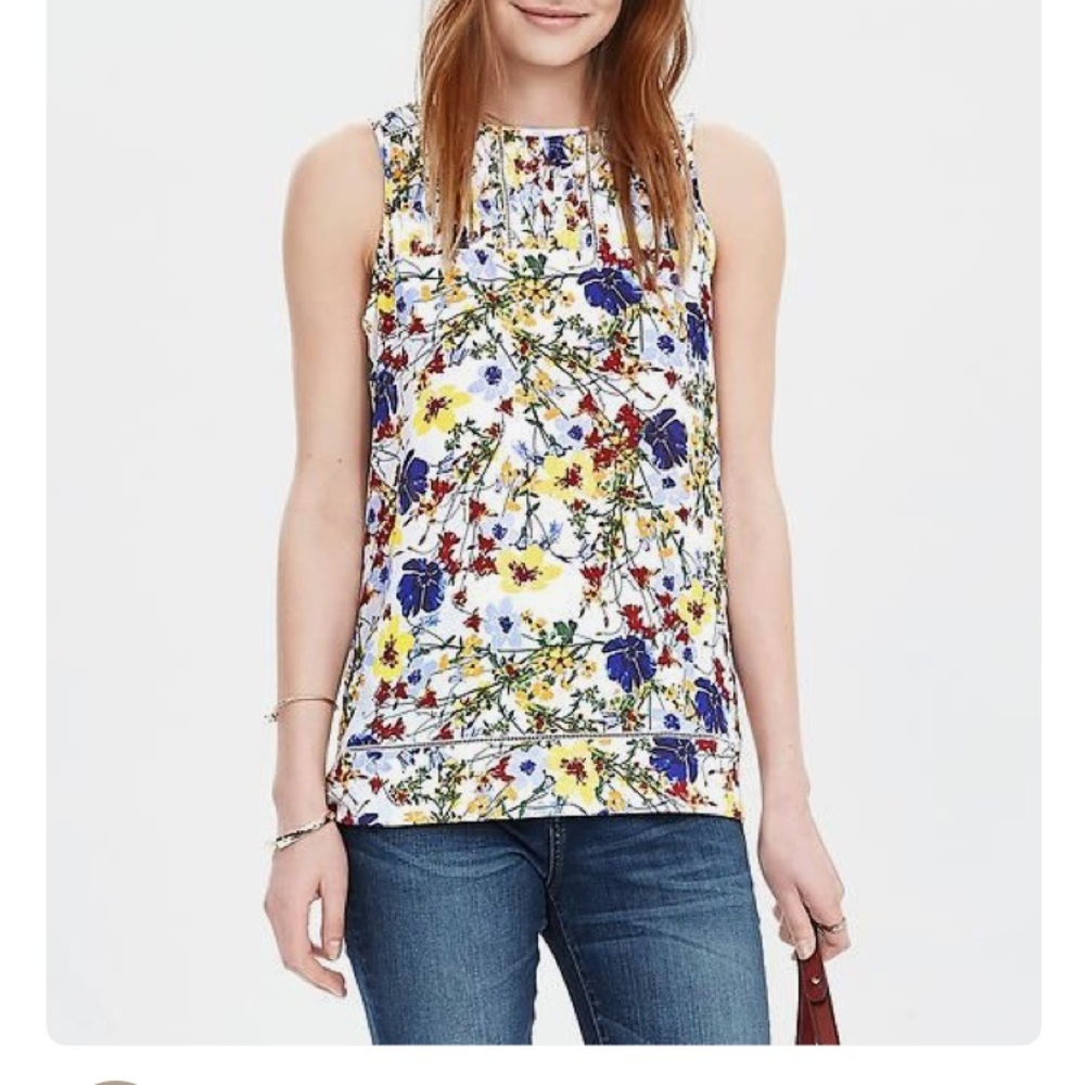 Multicolor sleeveless smock top