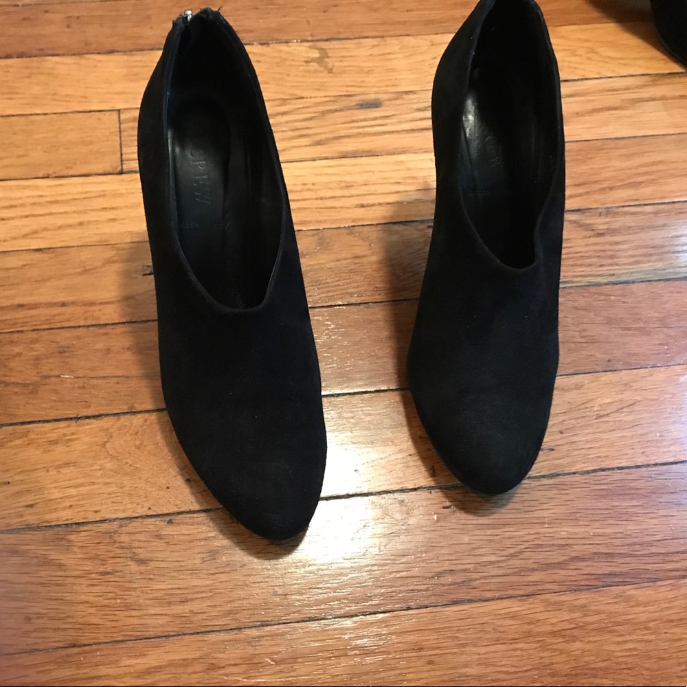 J Crew black suede booties