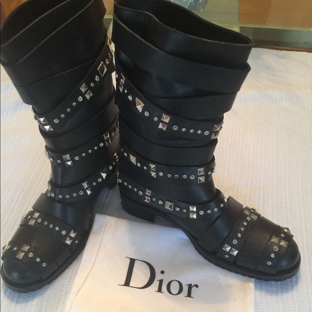 Christian Dior Studded Moto boots