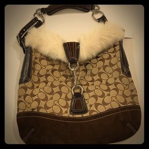 Limited Edition Coach bag with fur and suede!