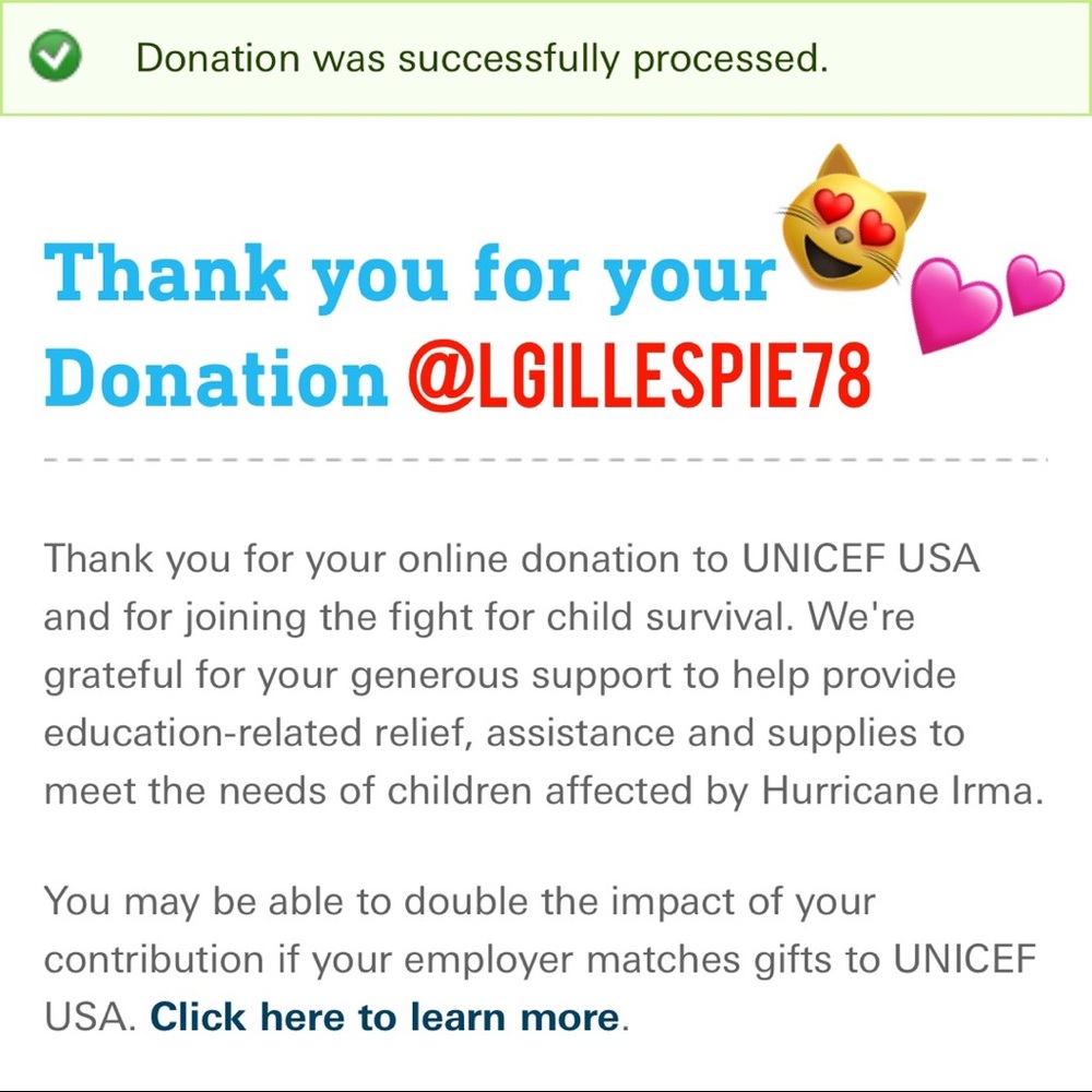 Thank you @lgillespie78 ! 💕