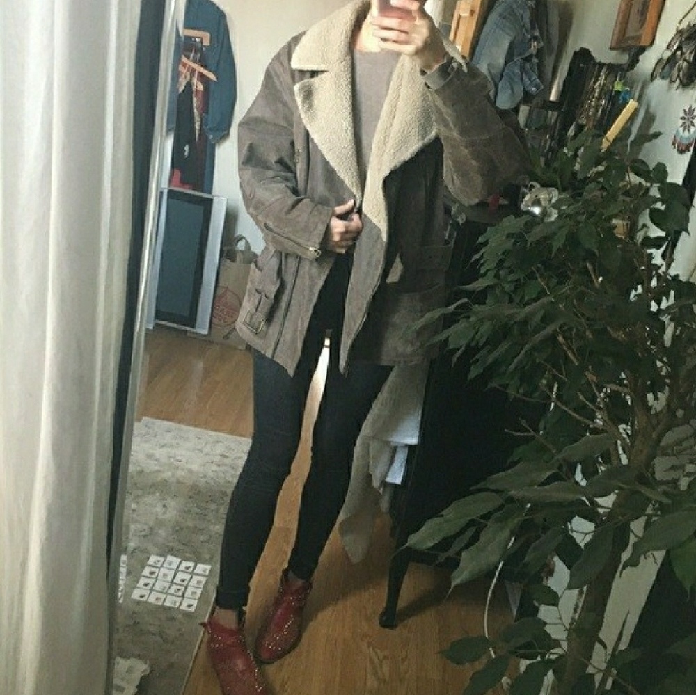 Vintage leather aviator jacket