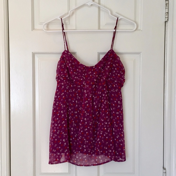 American Eagle - Purple Floral Cami Tank - M - Picture 1 of 3