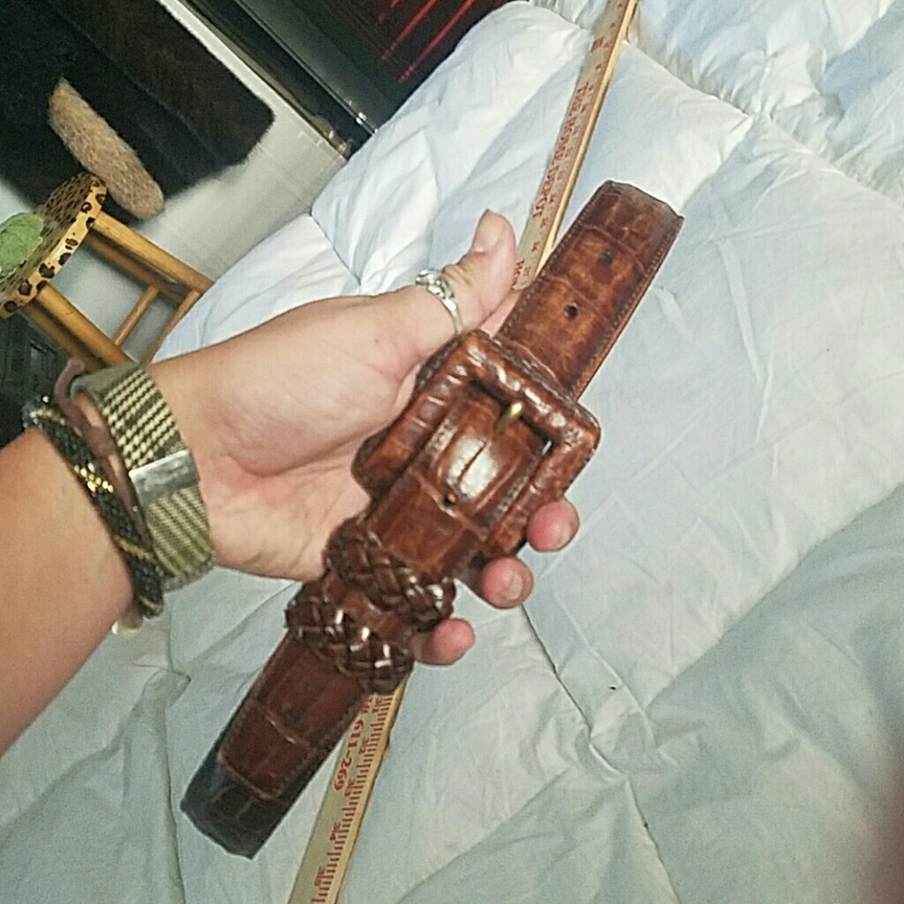 Brighton croc leather belt