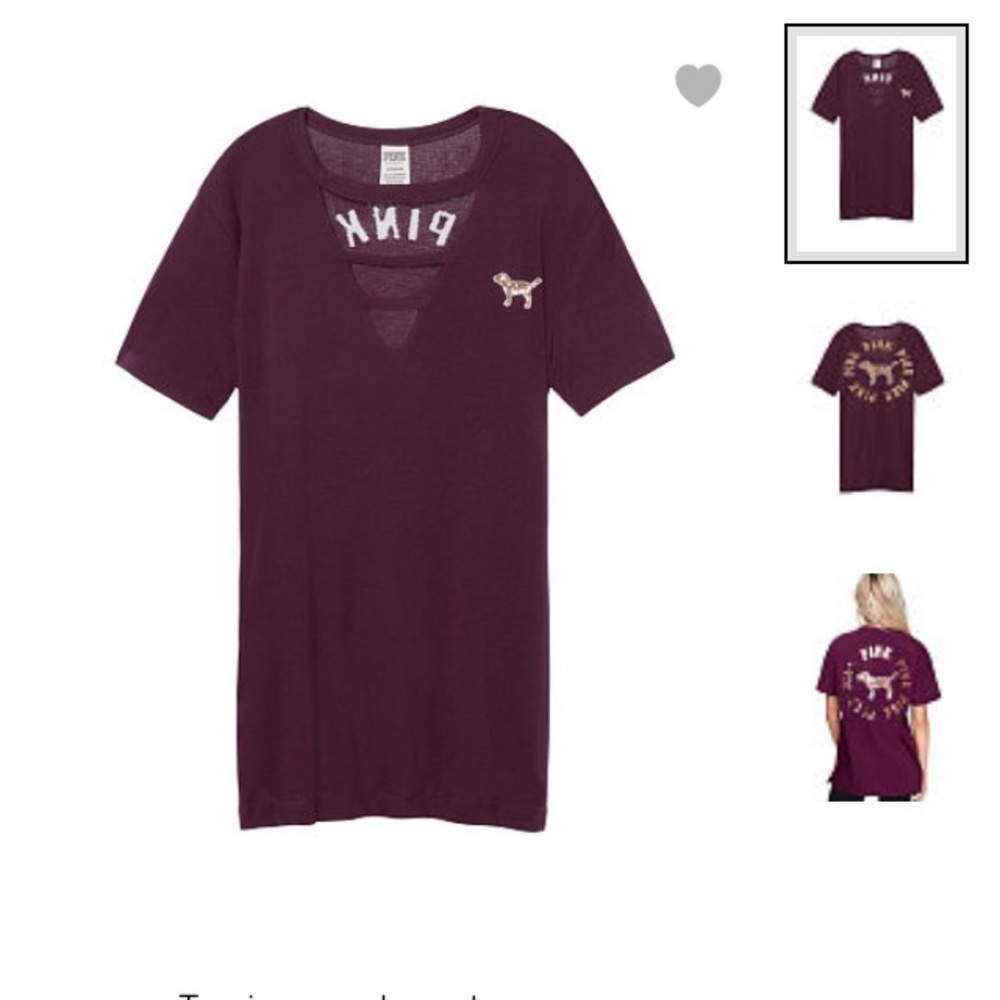 PINK Campus Strappy Cutout Tee