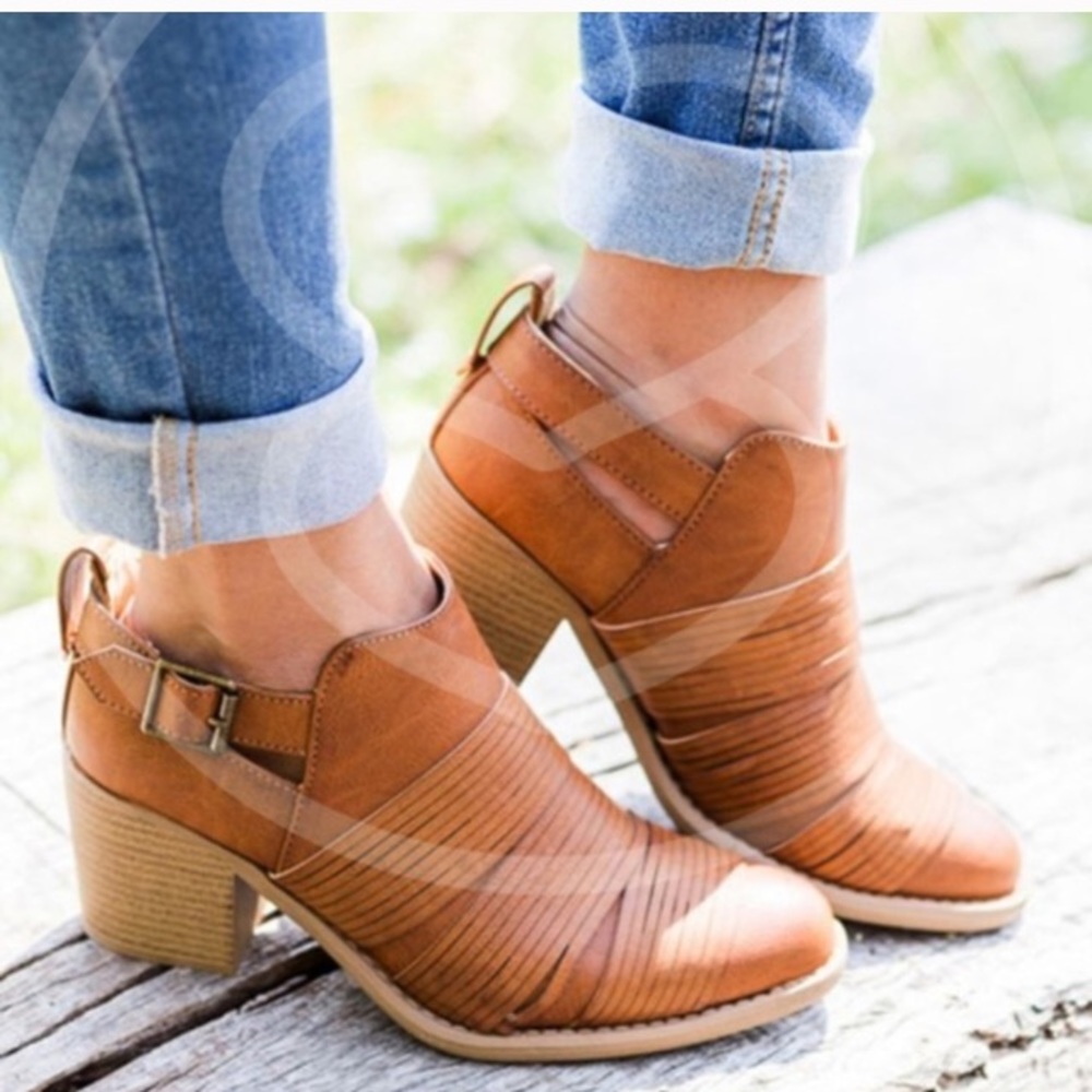 Cut Out Buckle Bootie