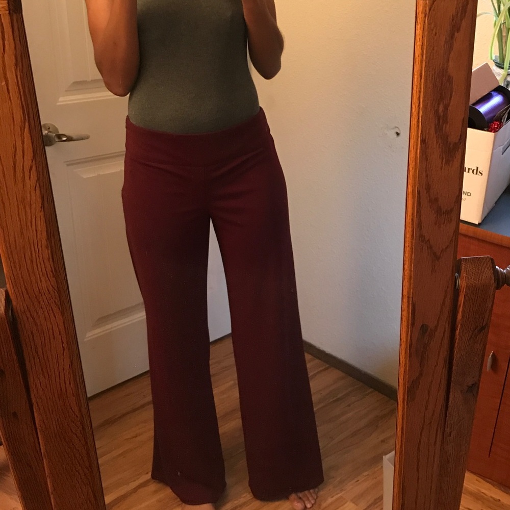 Wide Leg Burgundy Pant