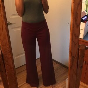 Wide Leg Burgundy Pant