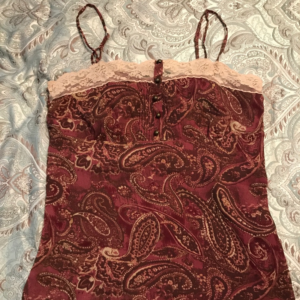 a.n.a. Paisley Spaghetti Strap Top