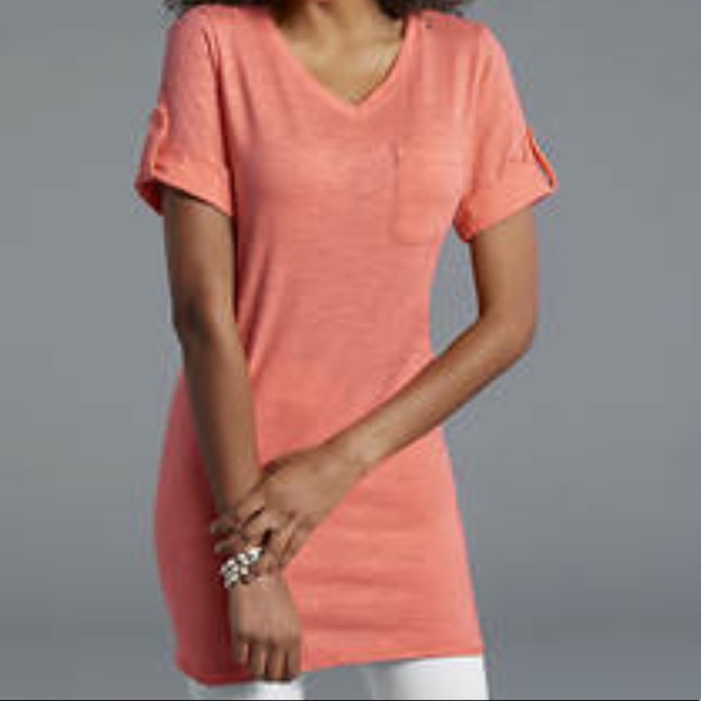 ✨🌟New Coral Rolled Sleeve Tunic 🔥See Pics🎉