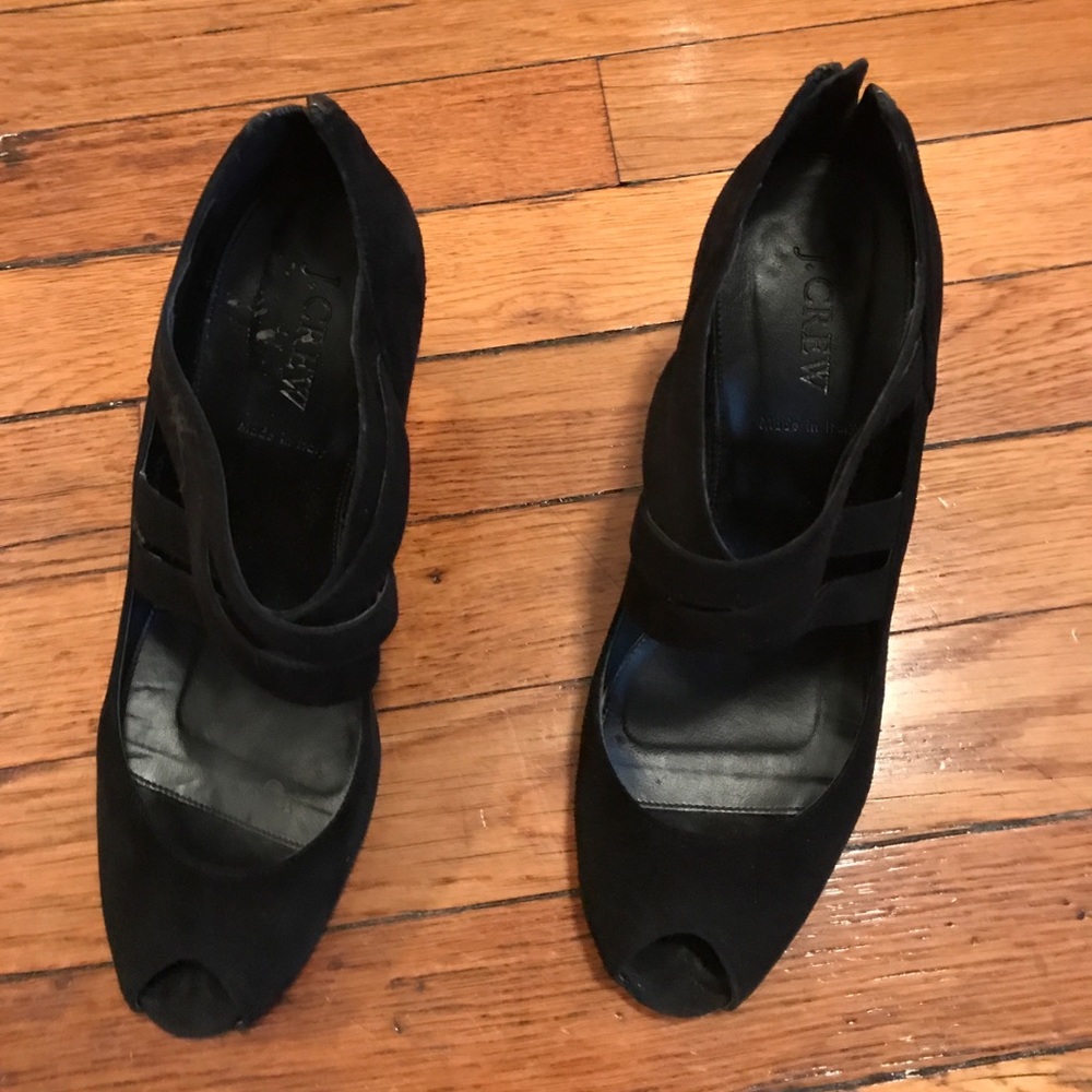 J Crew black suede sandals