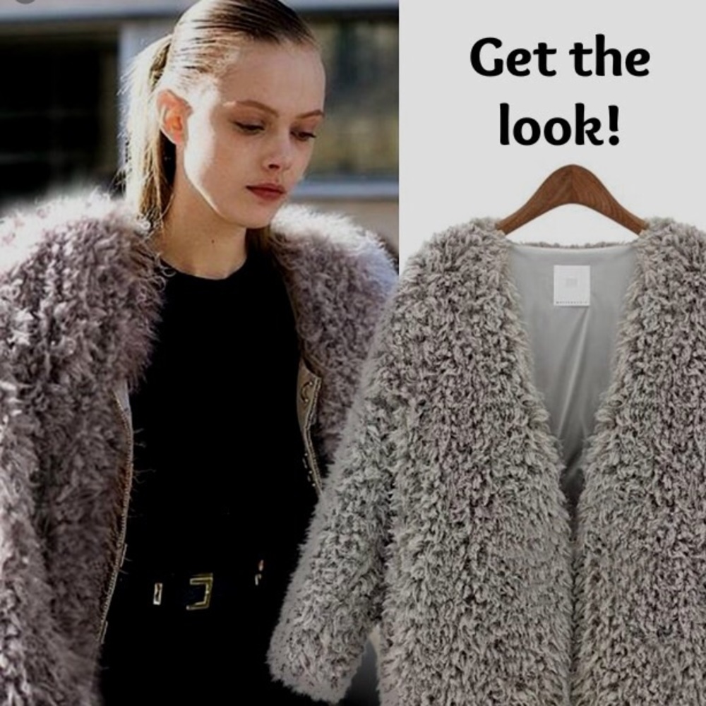 Hpmax Studio Fuzzy Jacket In Charcoal Gray - image 1