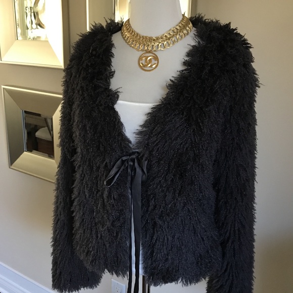 ❤HP❤️MAX STUDIO fuzzy jacket in charcoal gray - Picture 3 of 8