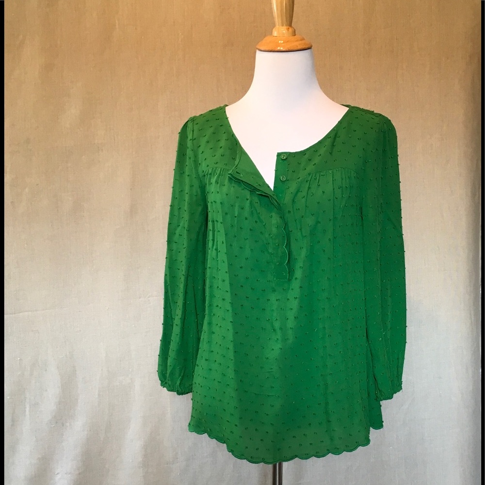Anthropologie Maeve Green Top