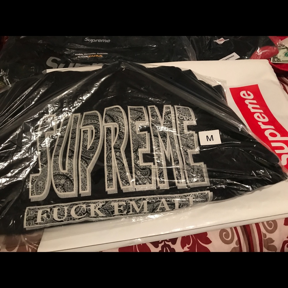Supreme F*CK EM ALL PAISLEY HOODED SWEATER