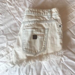 Extreme light wash high waisted shorts