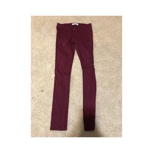 Maroon Hollister size 0 skinny jeans