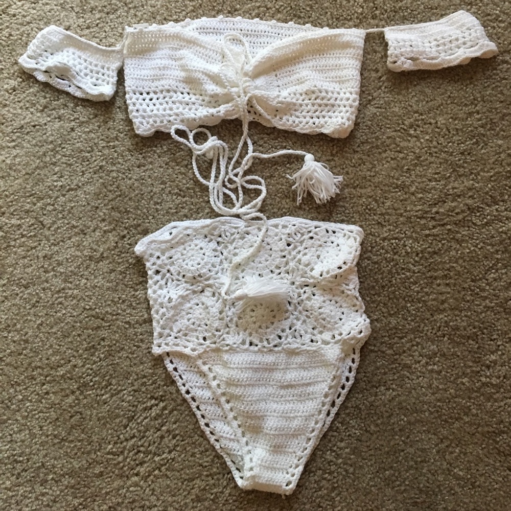 Crochet white two piece